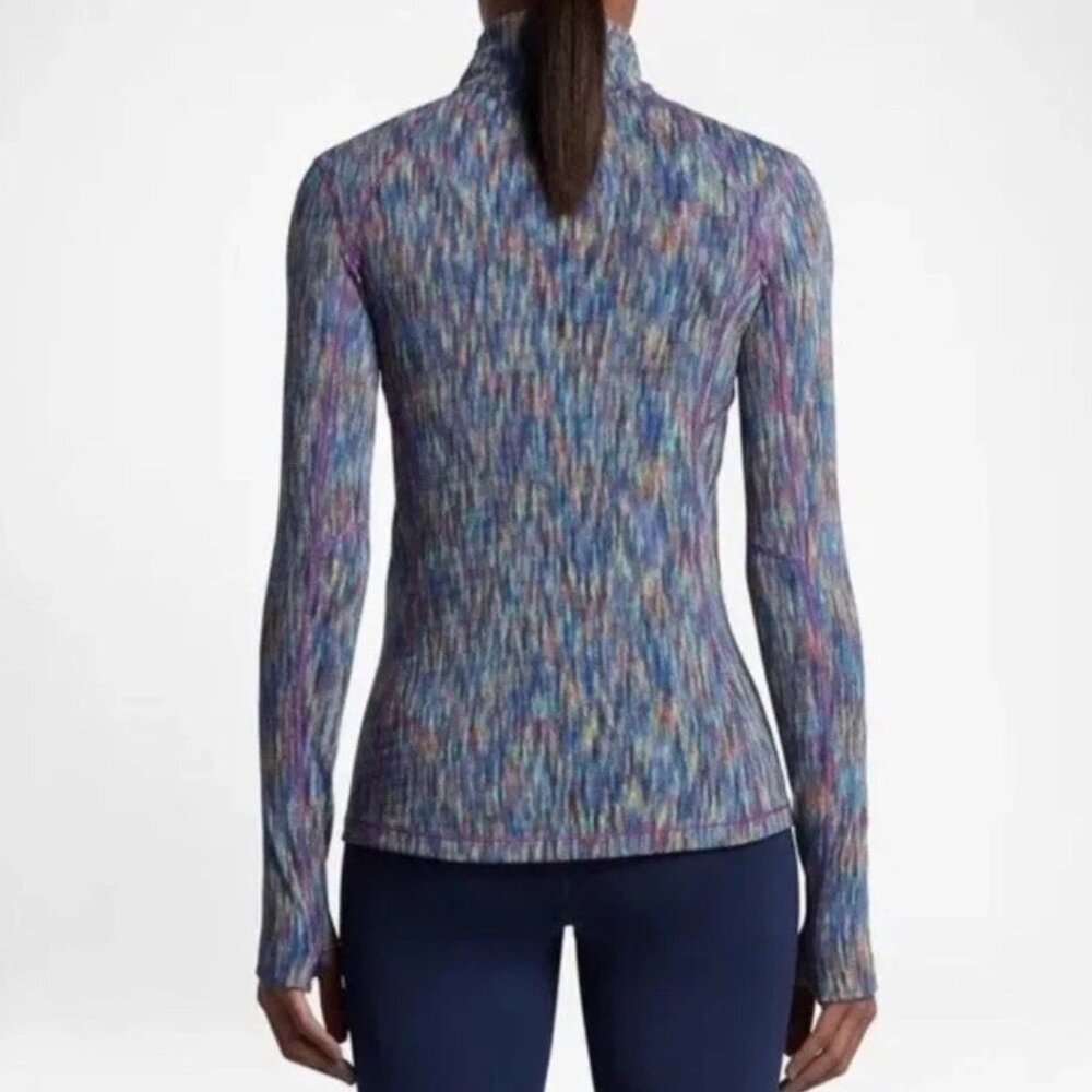 Nike Pro Soulcycle Women's Blue Hyperwarm Long Sleeve Athletic Outfit Top - Picture 2 of 9